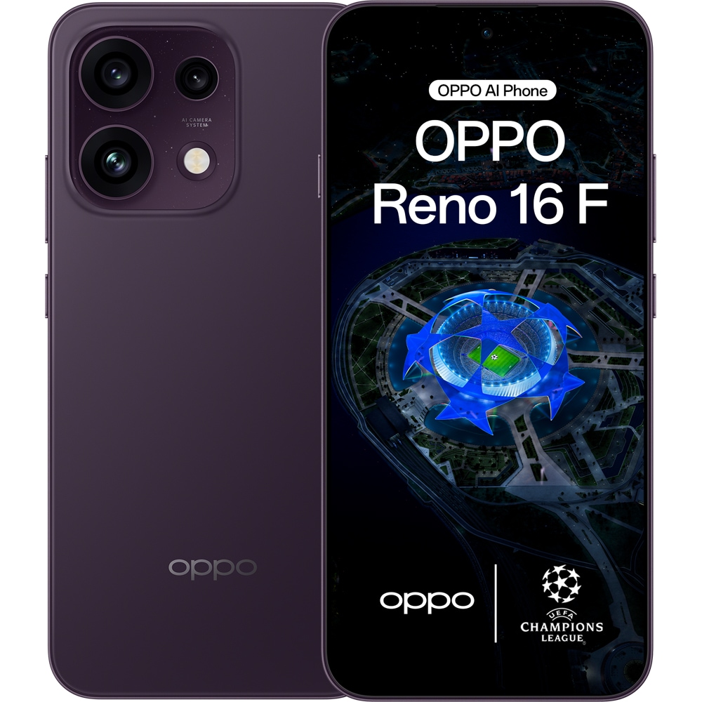 OPPO Reno 16 F 5G, 256GB, 8GB RAM, Dual SIM, Purple Black